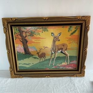 Vintage Framed Wilderness Cross stitch